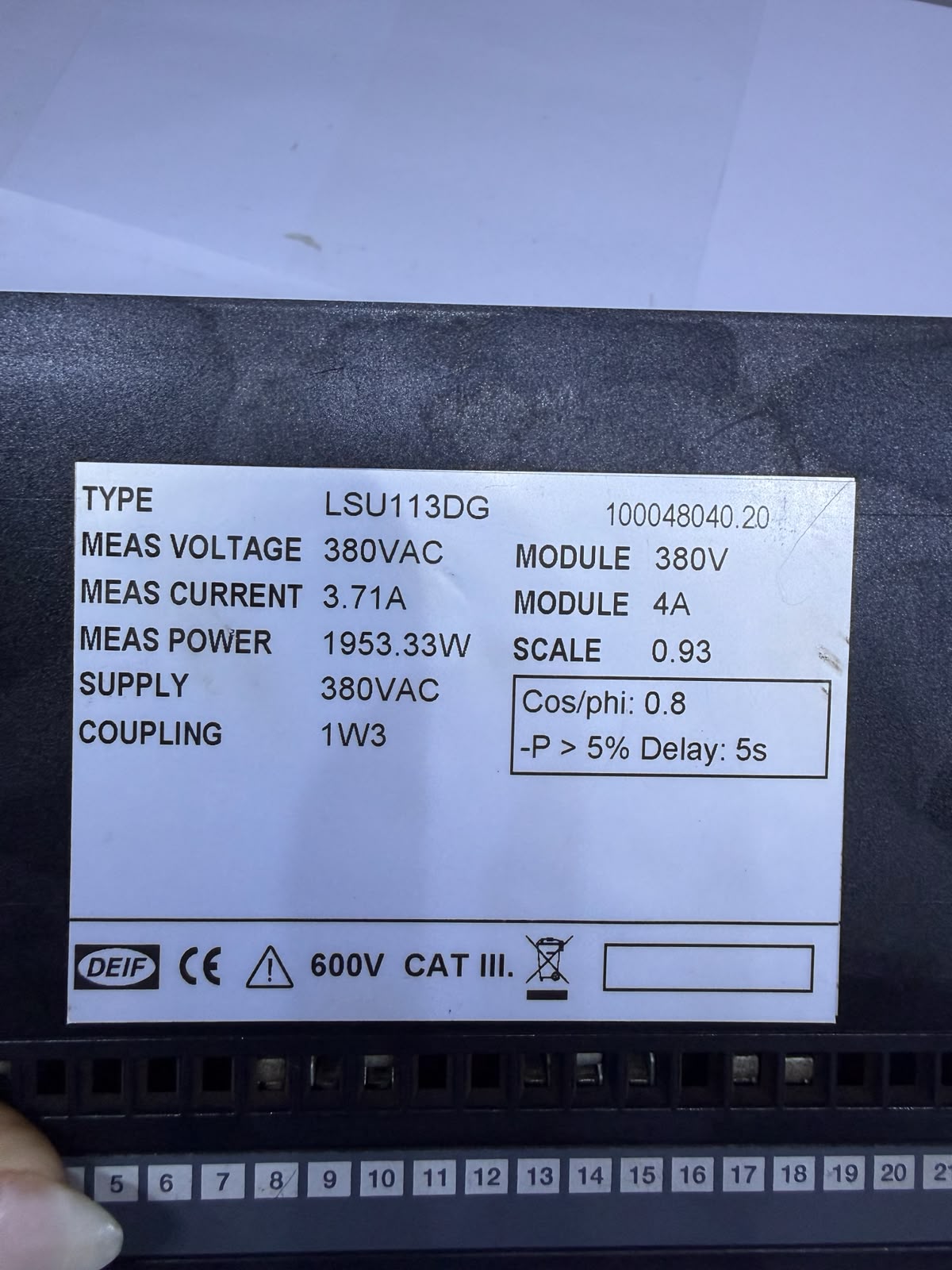 DEIF LSU113DG Generator Synchronisation - P/N 100049040.20